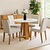Juego de Comedor Montreal 100x100 cm Vidrio 4 Sillas Beige 100 x 100 x 80 cm