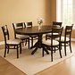 Juego de Comedor Juliette mesa extensible Chocolate 6 Sillas Marfil - Miniatura 1