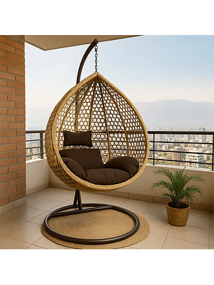Silla Colgante Hawái L Caramelo Cojín Café