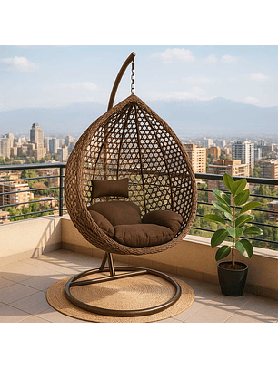 Silla Colgante Hawái L Chocolate Cojín Café