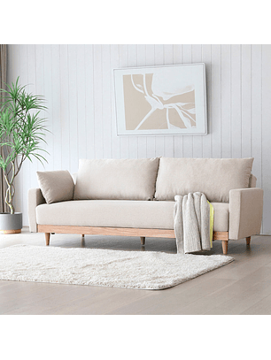 Sofá Cama Florida Marfil 3 Cuerpos 