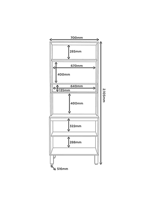 Mueble de Cocina para microondas Camil 210,5 x 70 x 51,6