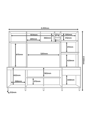 Kit Mueble de Cocina Abril Feijo off white 212 x 245,4  x 51.2     