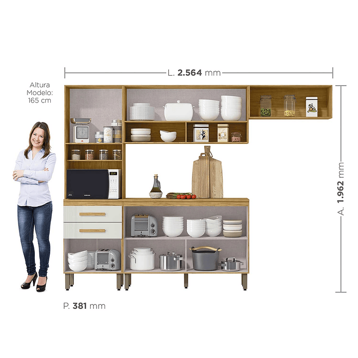 Kit Mueble de Cocina Mery Ann Marrocos / Off White 8