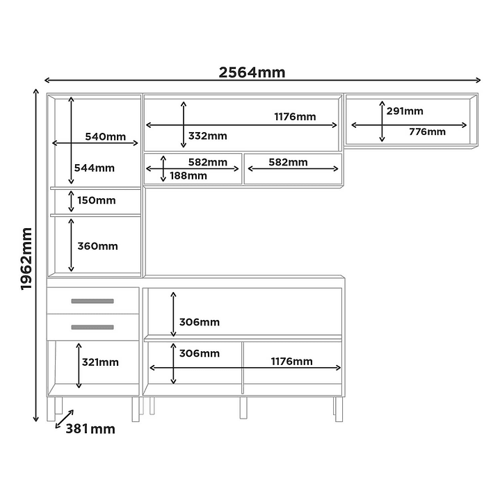 Kit Mueble de Cocina Mery Ann Marrocos / Off White 9