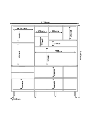 Kit Mueble de Cocina Magnolia Marrocos / Off white  195 x 177,9 x 38