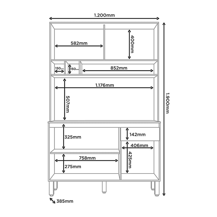 Kit Mueble de Cocina Rouse Cinamomo/ Off White 5