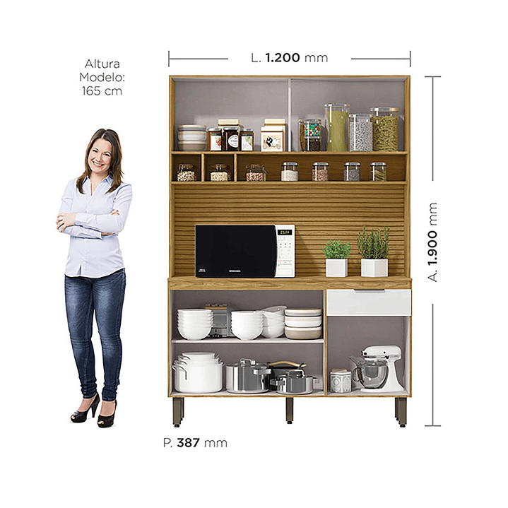 Kit Mueble de Cocina Rouse Cinamomo/ Off White 4