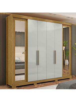Closet 6 puertas con espejo Rivoli Marrocos / Off White