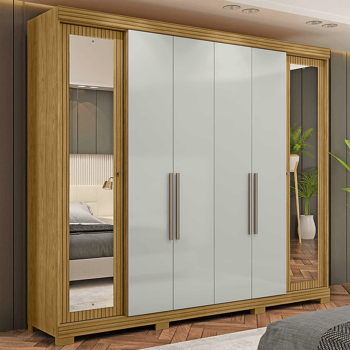 Closet 6 puertas con espejo Rivoli Marrocos / Off White 1