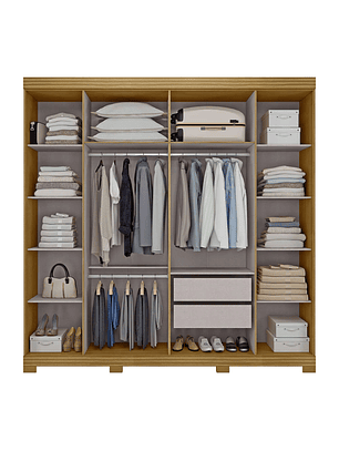 Closet 6 puertas con espejo Rivoli Marrocos / Off White