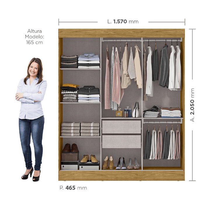 Closet 3 puertas corredera Nova 4