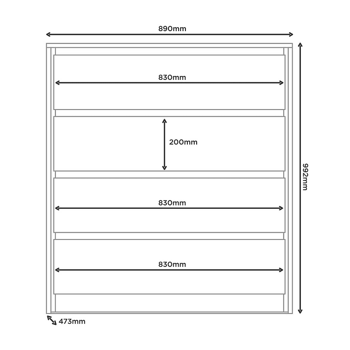 Cómoda Noëlle 4 cajones Marrocos / Off white 7