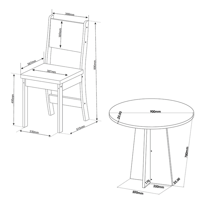 Juego de Comedor Redondo 4 sillas Imperio Beige 5