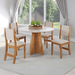 Juego de Comedor Redondo 4 sillas Imperio Beige - Miniatura 1