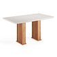 Juego de Comedor 6 sillas Real Beige 82 cm x 90 cm x 160 cm - Miniatura 4