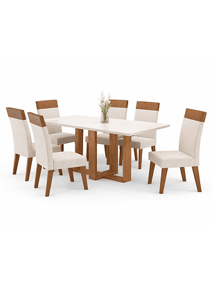 Juego de Comedor 6 sillas Imperial Beige