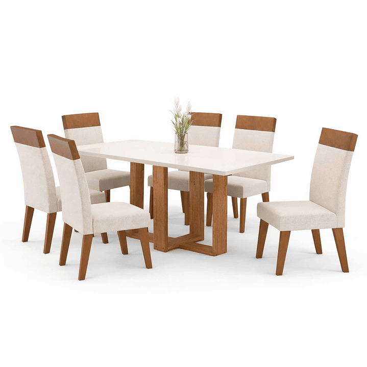Juego de Comedor 6 sillas Imperial Beige 2