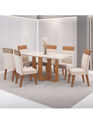 Juego de Comedor 6 sillas Imperial Beige