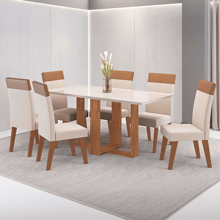 Juego de Comedor 6 sillas Imperial Beige 1