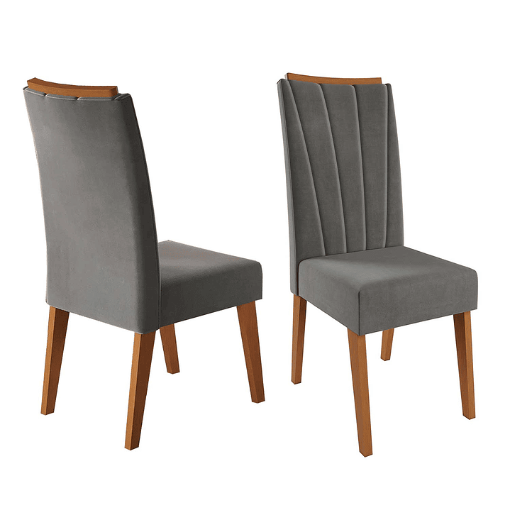 Juego de comedor 4 sillas Hera Gris  77,6 x 90 x 90 cm 3