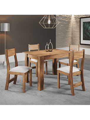 Juego de comedor 4 sillas Destiny Beige 75,1 x 75 x 110 cm