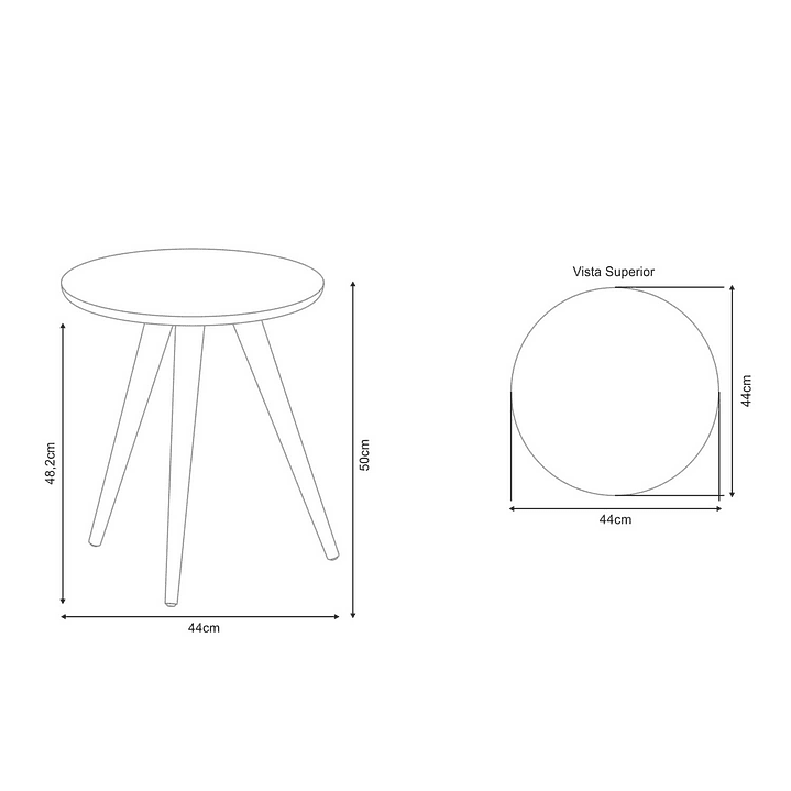 Mesa lateral Alba Pretto 44x44x50 cm 4