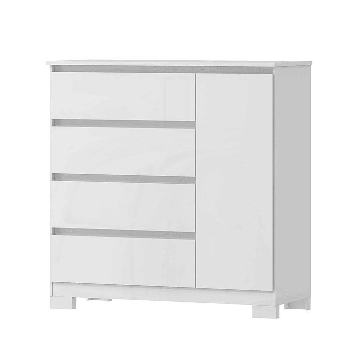 Cómoda 4 cajones 1 puerta Alessia Blanca 6