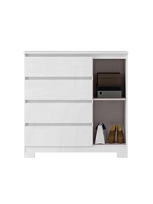 Comoda 4 cajones 1 puerta Alessia Blanca 100 x 99,3 x 41