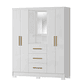 Closet 4 puertas 3 cajones Versalles 190x46,5x 152,4 Blanco nieve - Miniatura 3