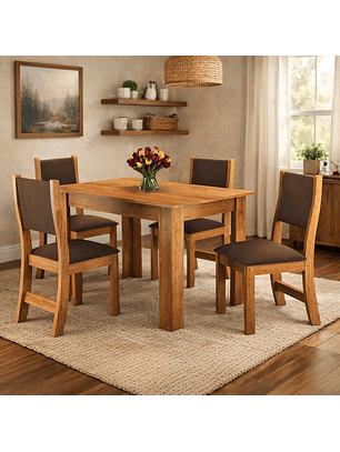 Juego de comedor 4 sillas Promesa Café