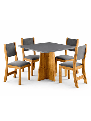 Juego de comedor 4 sillas Legado Gris