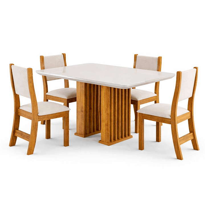 Juego de comedor 4 sillas Héritage Beige 2