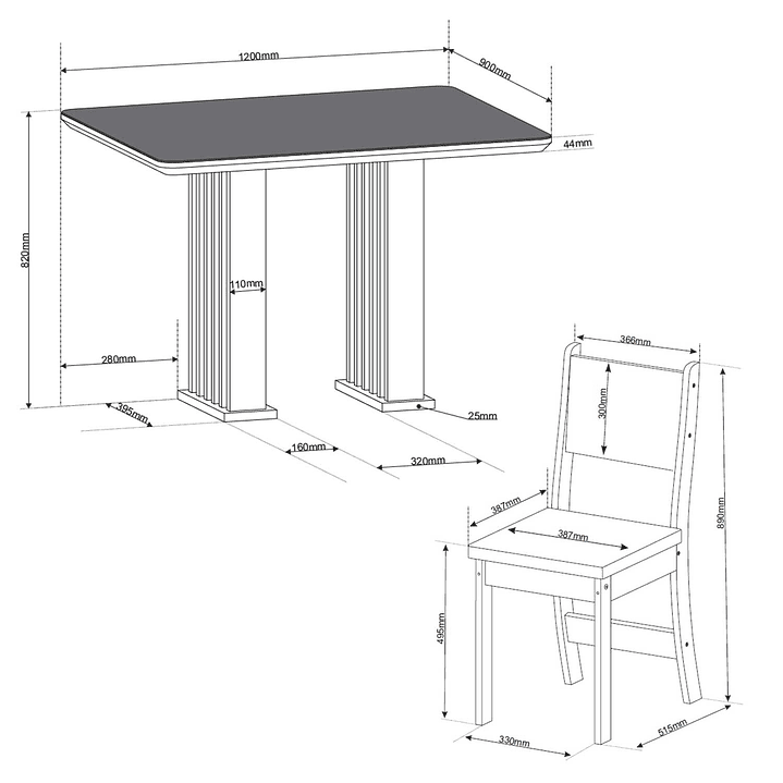 Juego de comedor 4 sillas Héritage Beige 5