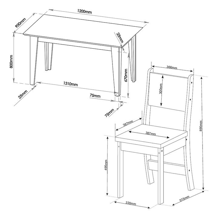 Juego de comedor 4 sillas Royal Beige 5