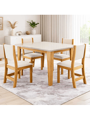 Juego de comedor 4 sillas Royal Beige