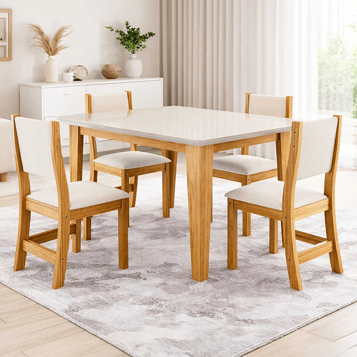 Juego de comedor 4 sillas Royal Beige 1