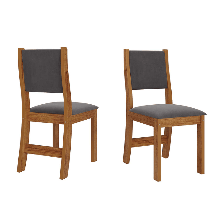 Juego de comedor redondo 4 sillas Destello Gris 78 x 90 x 90 cm 4