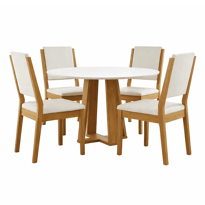 Juego de comedor 4 sillas Style Vidrio 1.0 Beige 2