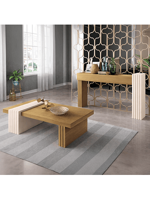 Set mesa Praga + Arrimo Trento freijo Off white