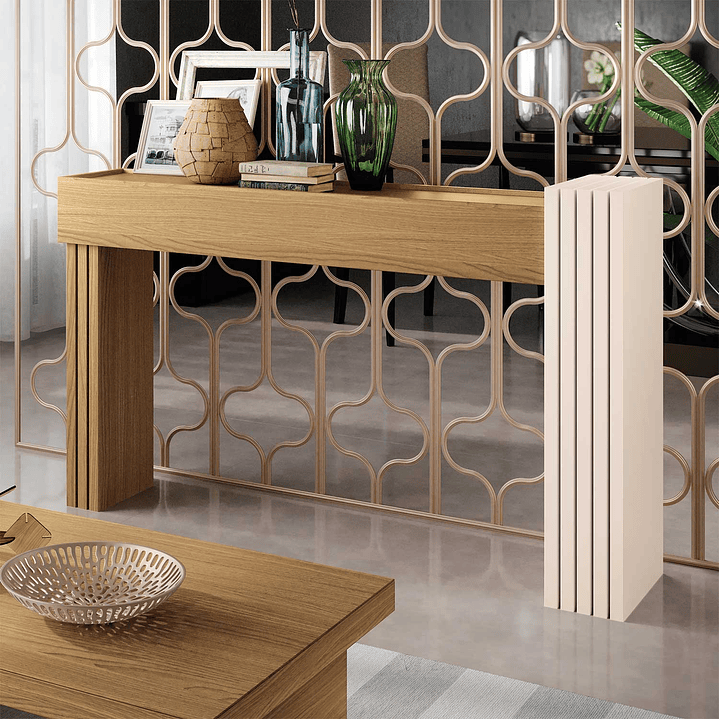 Set mesa Praga + Arrimo Trento freijo Off white 2