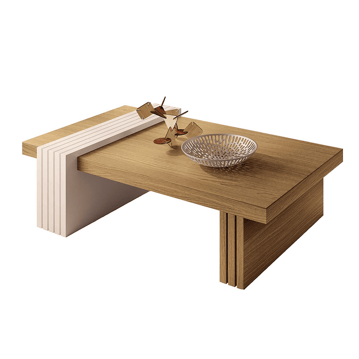 Set mesa Praga + Arrimo Trento freijo Off white 4