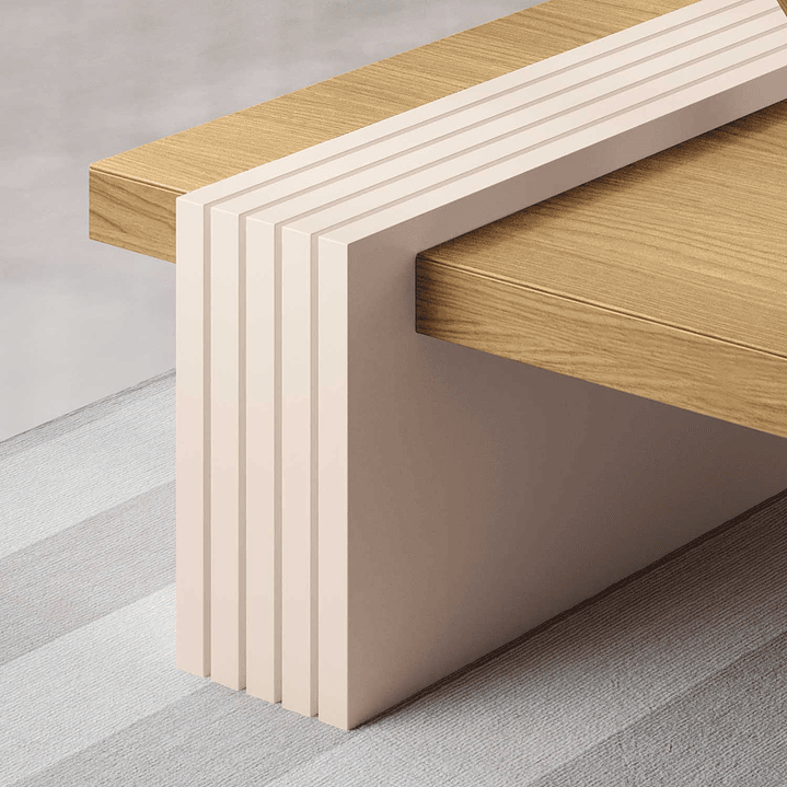 Set mesa Praga + Arrimo Trento freijo Off white 8