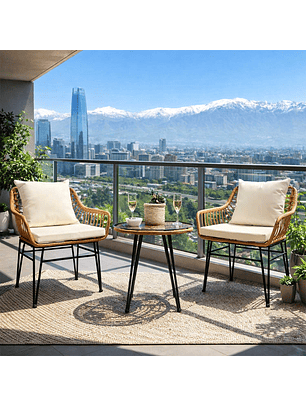 Set de Balcón 3 Piezas Lombok Caramelo 2 Personas