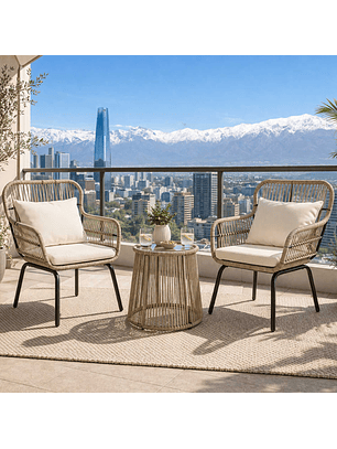 Set de Balcón 3 Piezas Santa Fernanda Caramelo 2 Personas