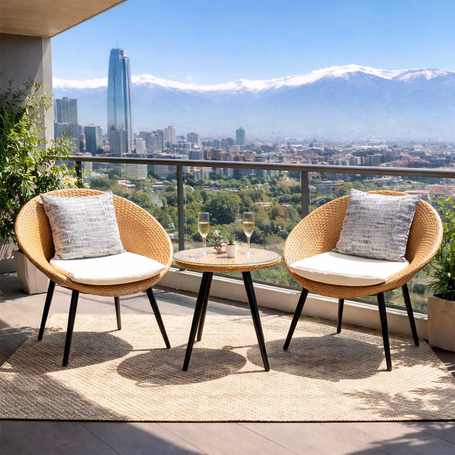 Set de Balcón 3 Piezas Punta del Este Caramelo 2 Personas