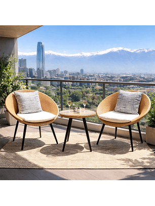 Set de Balcón 3 Piezas Punta del Este Caramelo 2 Personas