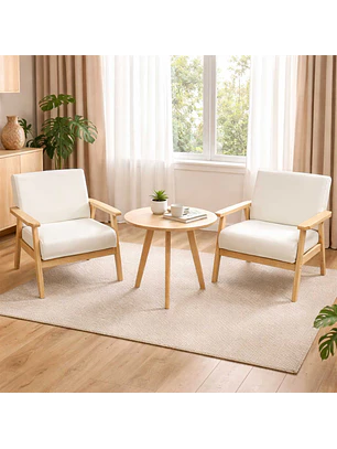 Set Poltronas + Mesa Nature Marfil 2 Personas