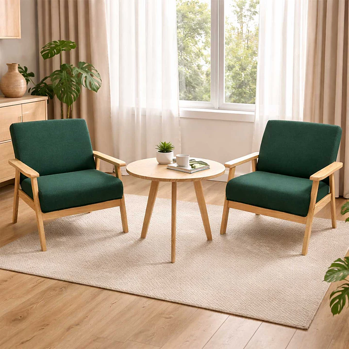 Set Poltronas + Mesa Nature Verde Esmeralda 2 Personas 1