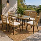Juego De Comedor Terraza Santa Bárbara Caramelo 139x80 cm 6 Sillas Cojín Marfil - Miniatura 1